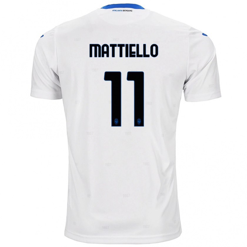 Kandiny Kinder Federico Mattiello #11 Weiß Auswärtstrikot Trikot 2024/25 T-Shirt