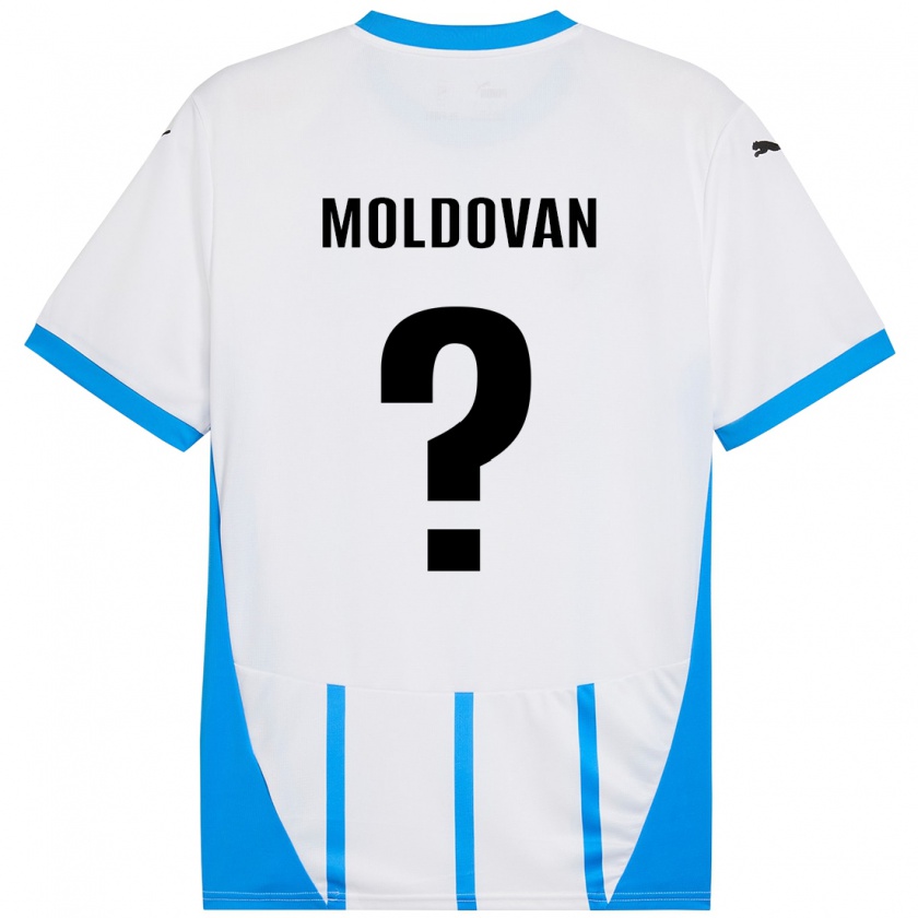 Kandiny Kinder Horațiu Moldovan #0 Weiß Blau Auswärtstrikot Trikot 2024/25 T-Shirt