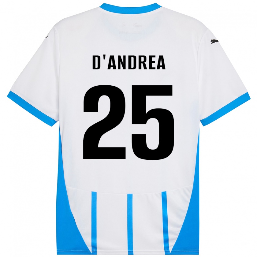 Kandiny Kinder Luca D'andrea #25 Weiß Blau Auswärtstrikot Trikot 2024/25 T-Shirt