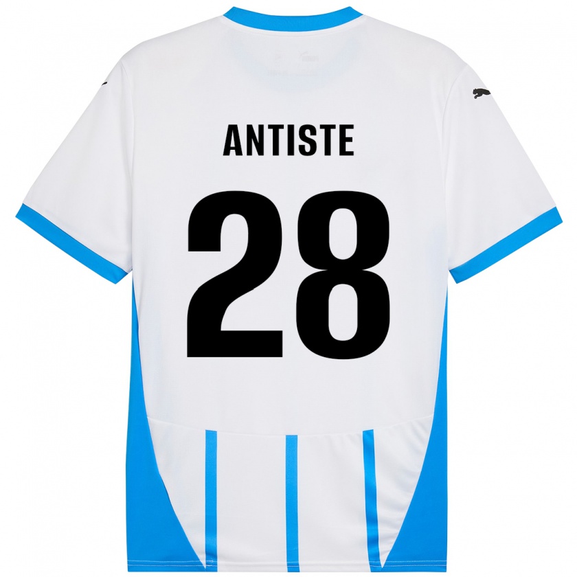 Kandiny Kinder Janis Antiste #28 Weiß Blau Auswärtstrikot Trikot 2024/25 T-Shirt