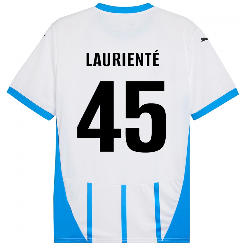 Kandiny Kinder Armand Laurienté #45 Weiß Blau Auswärtstrikot Trikot 2024/25 T-Shirt