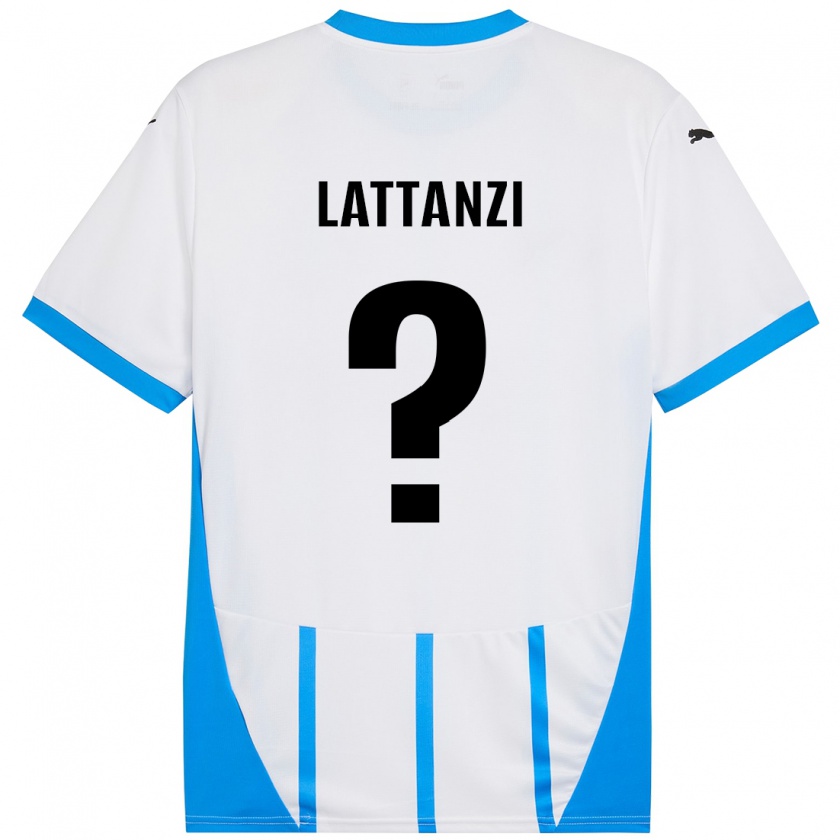 Kandiny Kinder Luca Lattanzi #0 Weiß Blau Auswärtstrikot Trikot 2024/25 T-Shirt