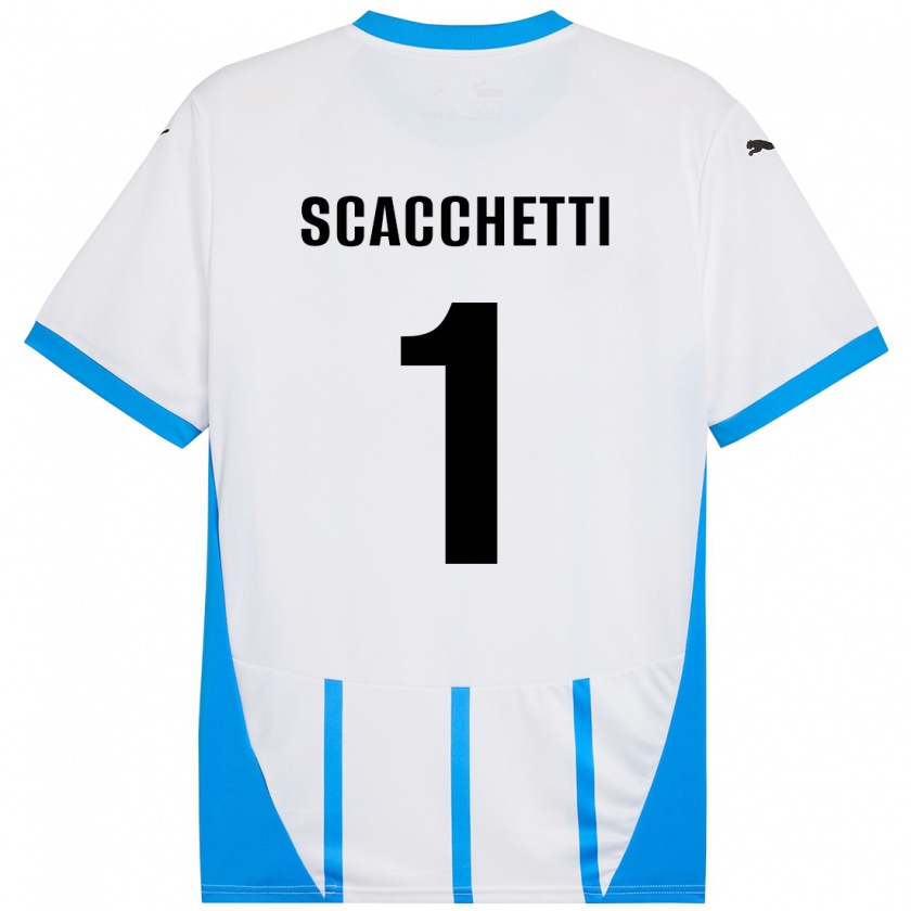 Kandiny Kinder Alessandro Scacchetti #1 Weiß Blau Auswärtstrikot Trikot 2024/25 T-Shirt