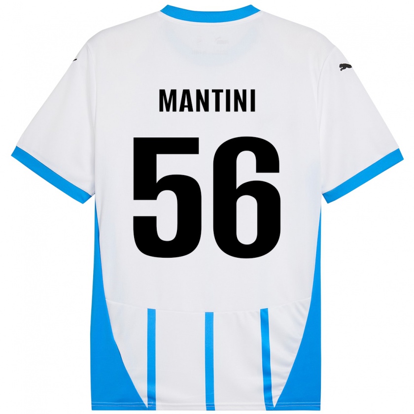 Kandiny Kinder Raffaele Mantini #56 Weiß Blau Auswärtstrikot Trikot 2024/25 T-Shirt