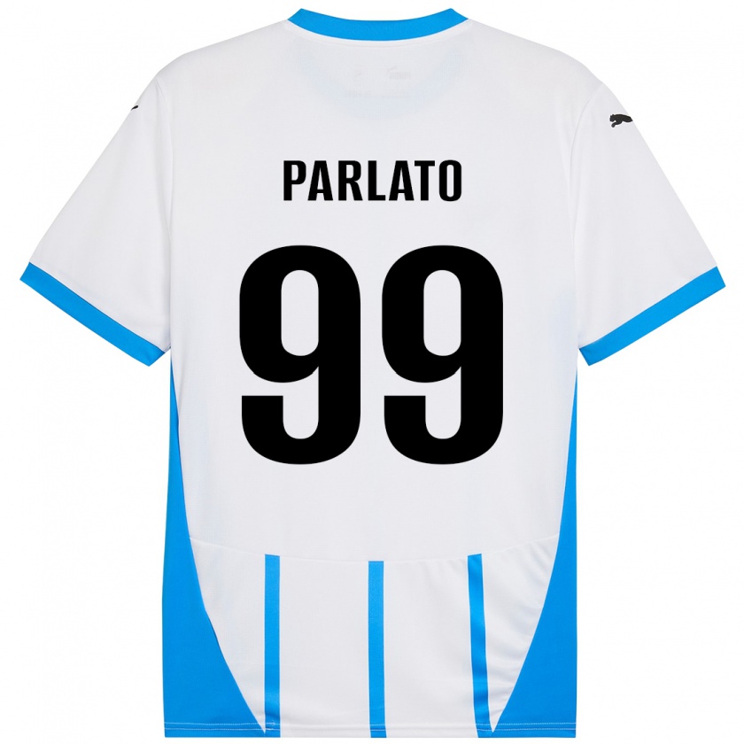 Kandiny Kinder Claudio Parlato #99 Weiß Blau Auswärtstrikot Trikot 2024/25 T-Shirt