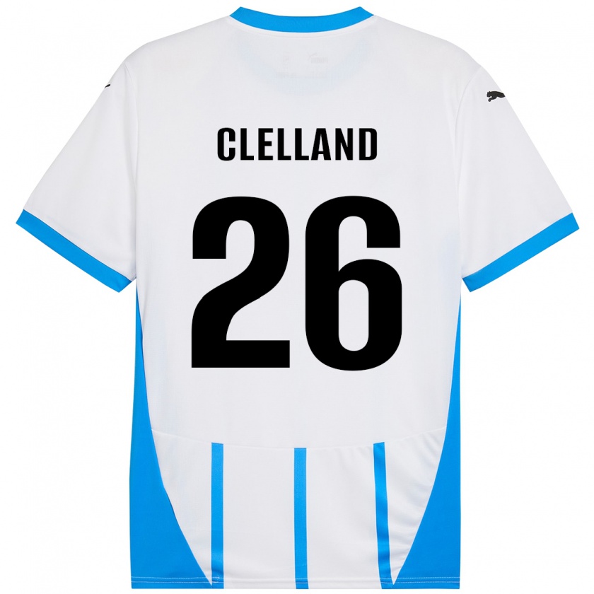 Kandiny Kinder Lana Clelland #26 Weiß Blau Auswärtstrikot Trikot 2024/25 T-Shirt