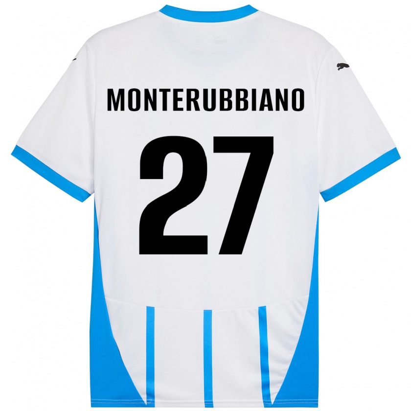 Kandiny Kinder Valeria Monterubbiano #27 Weiß Blau Auswärtstrikot Trikot 2024/25 T-Shirt