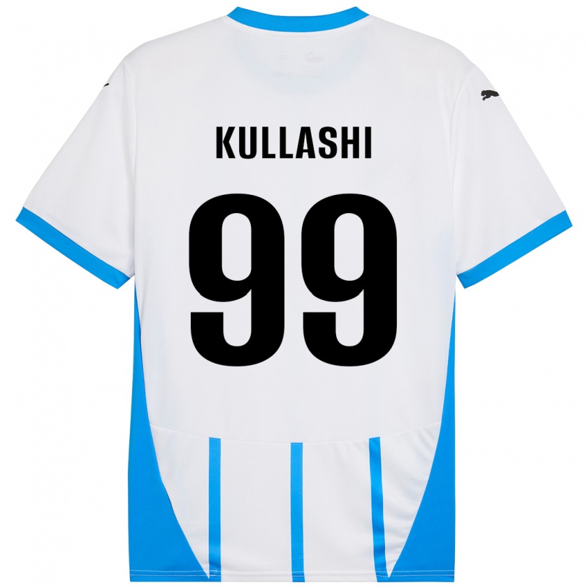 Kandiny Kinder Loreta Kullashi #99 Weiß Blau Auswärtstrikot Trikot 2024/25 T-Shirt