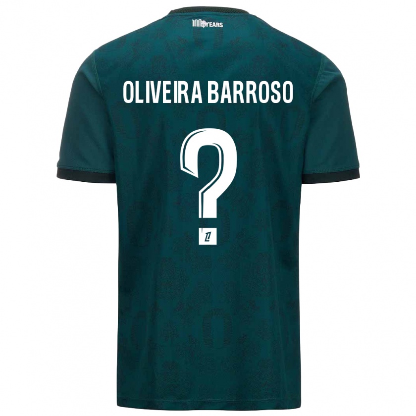 Kandiny Kinder Mickael Oliveira Barroso #0 Dunkelgrün Auswärtstrikot Trikot 2024/25 T-Shirt