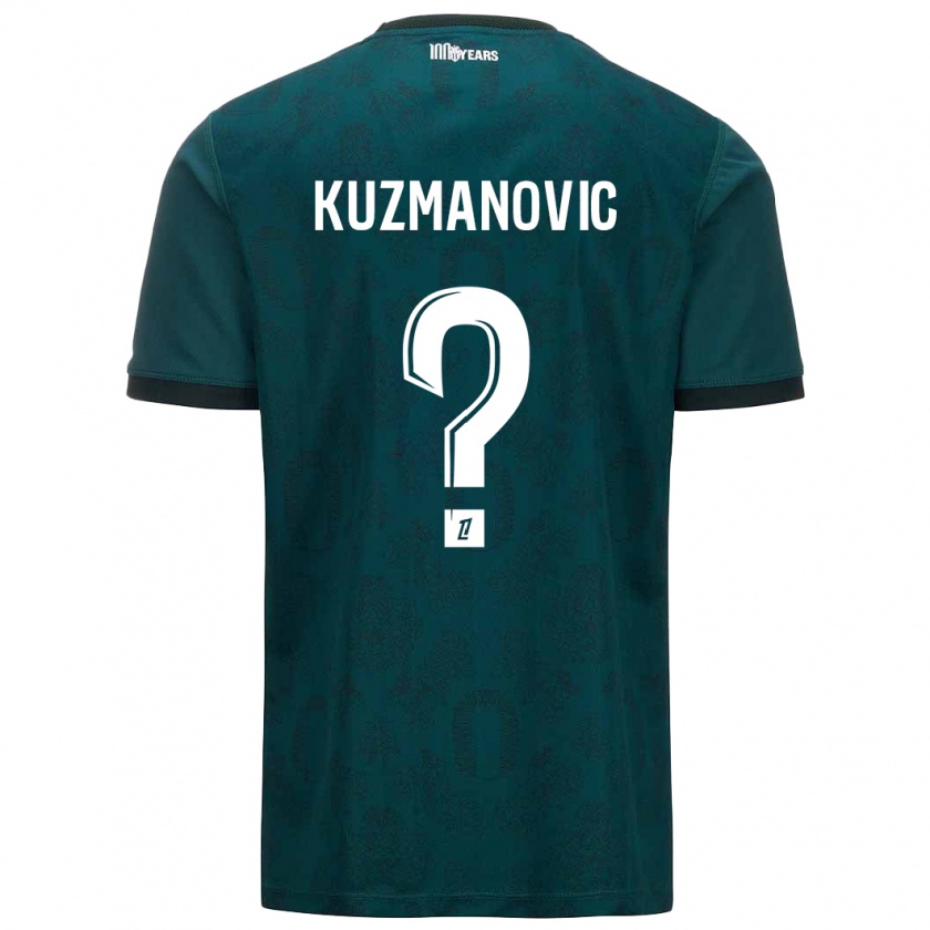 Kandiny Kinder Dejan Kuzmanovic #0 Dunkelgrün Auswärtstrikot Trikot 2024/25 T-Shirt