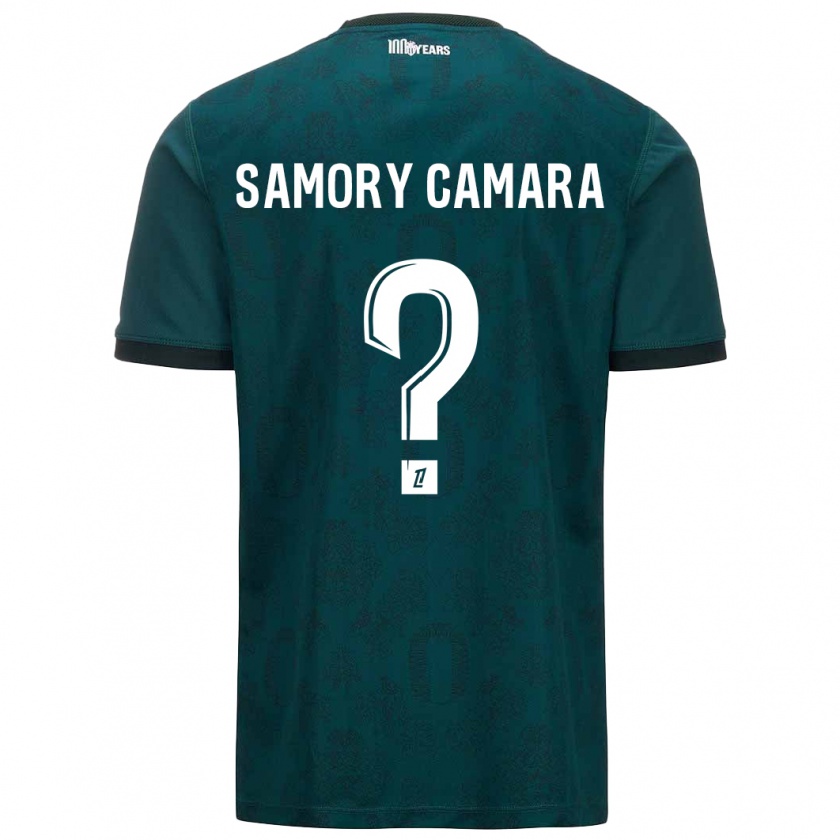 Kandiny Kinder Verges Samory Camara #0 Dunkelgrün Auswärtstrikot Trikot 2024/25 T-Shirt