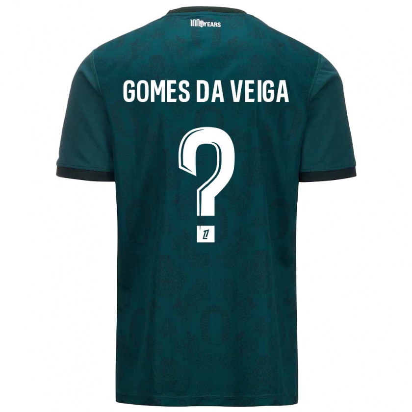 Kandiny Kinder Melvin Gomes Da Veiga #0 Dunkelgrün Auswärtstrikot Trikot 2024/25 T-Shirt