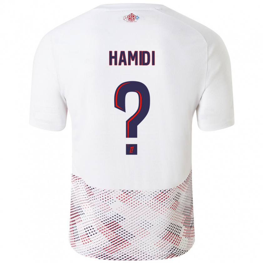 Kandiny Kinder Kamel Hamidi #0 Weiß Königsblau Auswärtstrikot Trikot 2024/25 T-Shirt