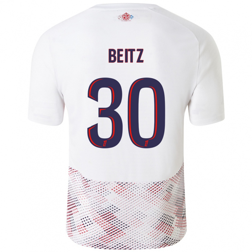 Kandiny Kinder Taylor Beitz #30 Weiß Königsblau Auswärtstrikot Trikot 2024/25 T-Shirt