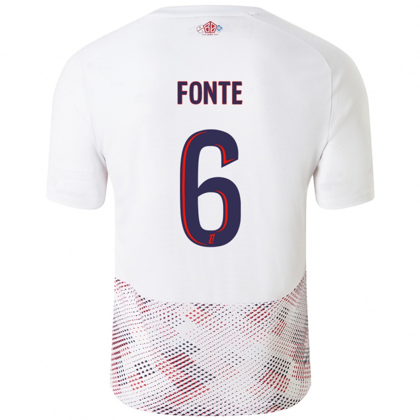 Kandiny Kinder Jose Fonte #6 Weiß Königsblau Auswärtstrikot Trikot 2024/25 T-Shirt