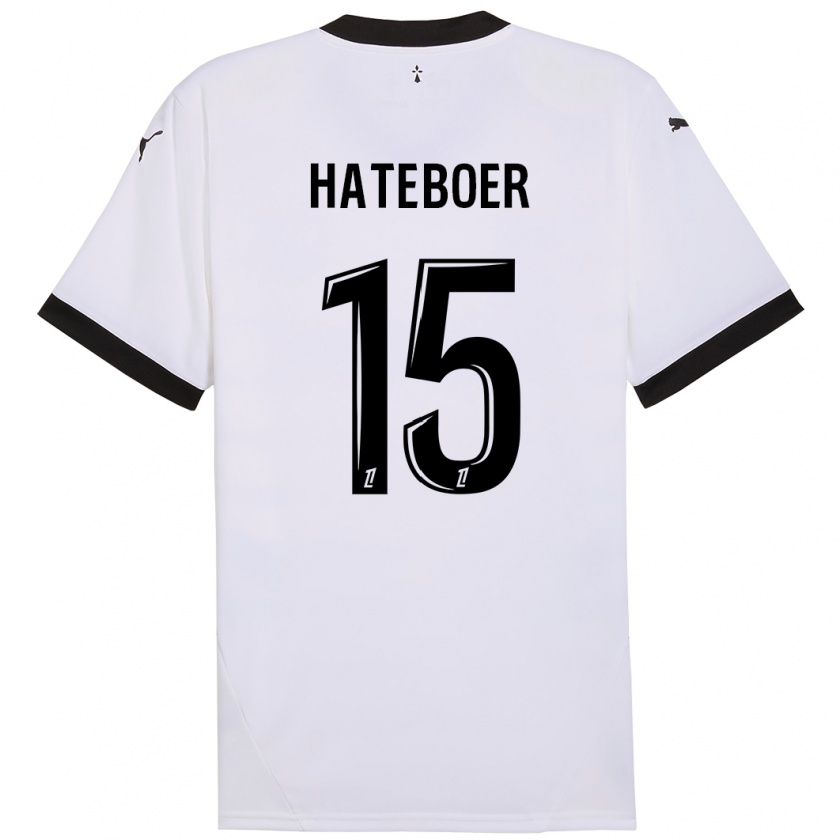 Kandiny Kinder Hans Hateboer #15 Weiß Schwarz Auswärtstrikot Trikot 2024/25 T-Shirt