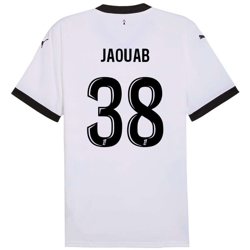 Kandiny Kinder Mohamed Jaouab #38 Weiß Schwarz Auswärtstrikot Trikot 2024/25 T-Shirt