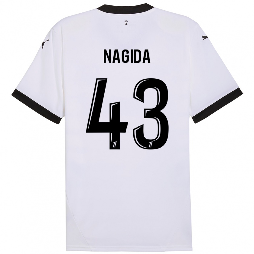 Kandiny Kinder Mahamadou Nagida #43 Weiß Schwarz Auswärtstrikot Trikot 2024/25 T-Shirt