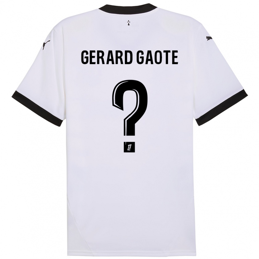 Kandiny Kinder Steven Gerard Gaote #0 Weiß Schwarz Auswärtstrikot Trikot 2024/25 T-Shirt