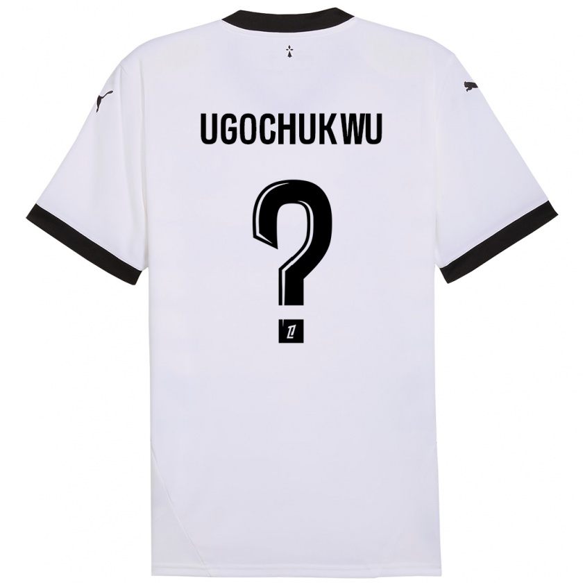 Kandiny Kinder Chibuike Ugochukwu #0 Weiß Schwarz Auswärtstrikot Trikot 2024/25 T-Shirt