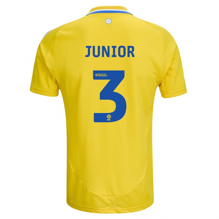 Kandiny Kinder Junior Firpo #3 Gelb Blau Auswärtstrikot Trikot 2024/25 T-Shirt