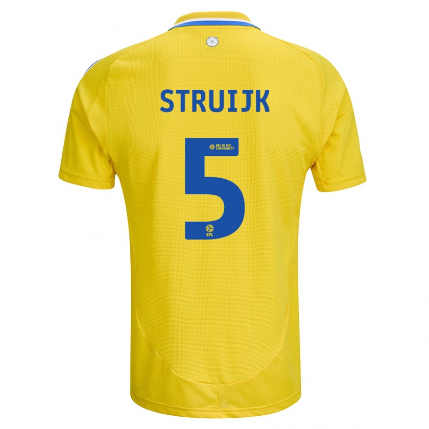 Kandiny Kinder Pascal Struijk #5 Gelb Blau Auswärtstrikot Trikot 2024/25 T-Shirt