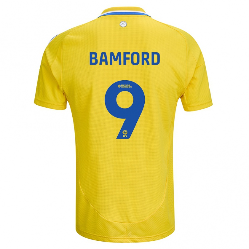 Kandiny Kinder Patrick Bamford #9 Gelb Blau Auswärtstrikot Trikot 2024/25 T-Shirt