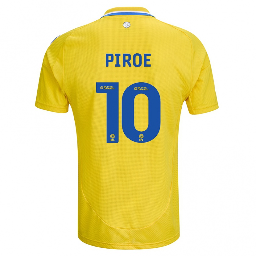 Kandiny Kinder Joël Piroe #10 Gelb Blau Auswärtstrikot Trikot 2024/25 T-Shirt