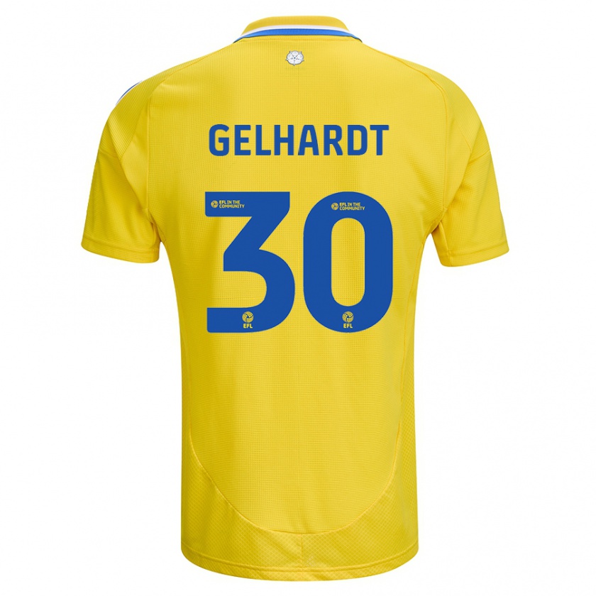 Kandiny Kinder Joe Gelhardt #30 Gelb Blau Auswärtstrikot Trikot 2024/25 T-Shirt