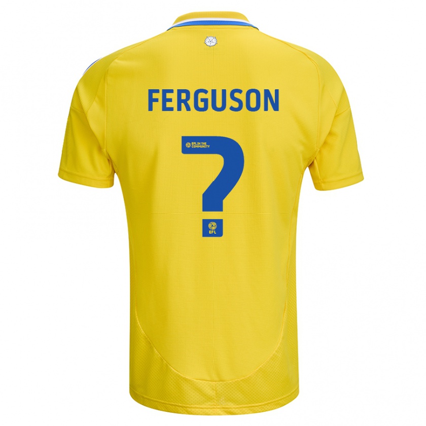 Kandiny Kinder Connor Ferguson #0 Gelb Blau Auswärtstrikot Trikot 2024/25 T-Shirt