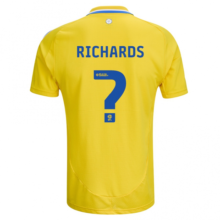 Kandiny Kinder Joe Richards #0 Gelb Blau Auswärtstrikot Trikot 2024/25 T-Shirt