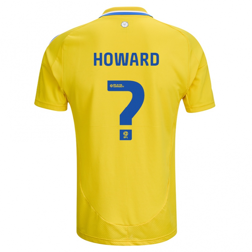 Kandiny Kinder Jacob Howard #0 Gelb Blau Auswärtstrikot Trikot 2024/25 T-Shirt