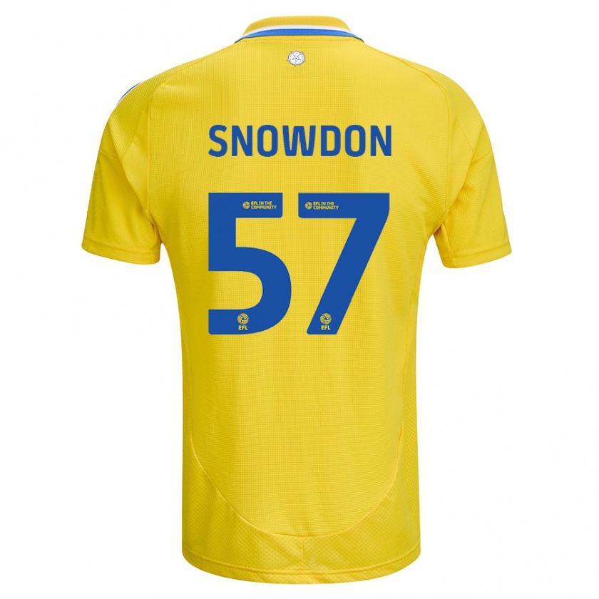 Kandiny Kinder Joe Snowdon #57 Gelb Blau Auswärtstrikot Trikot 2024/25 T-Shirt