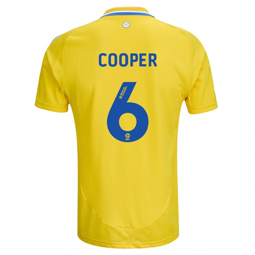 Kandiny Kinder Liam Cooper #6 Gelb Blau Auswärtstrikot Trikot 2024/25 T-Shirt