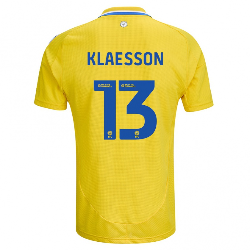 Kandiny Kinder Kristoffer Klaesson #13 Gelb Blau Auswärtstrikot Trikot 2024/25 T-Shirt