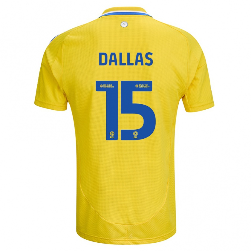 Kandiny Kinder Stuart Dallas #15 Gelb Blau Auswärtstrikot Trikot 2024/25 T-Shirt