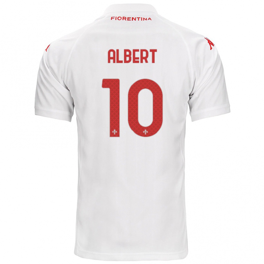 Kandiny Kinder Albert Gudmundsson #10 Weiß Auswärtstrikot Trikot 2024/25 T-Shirt