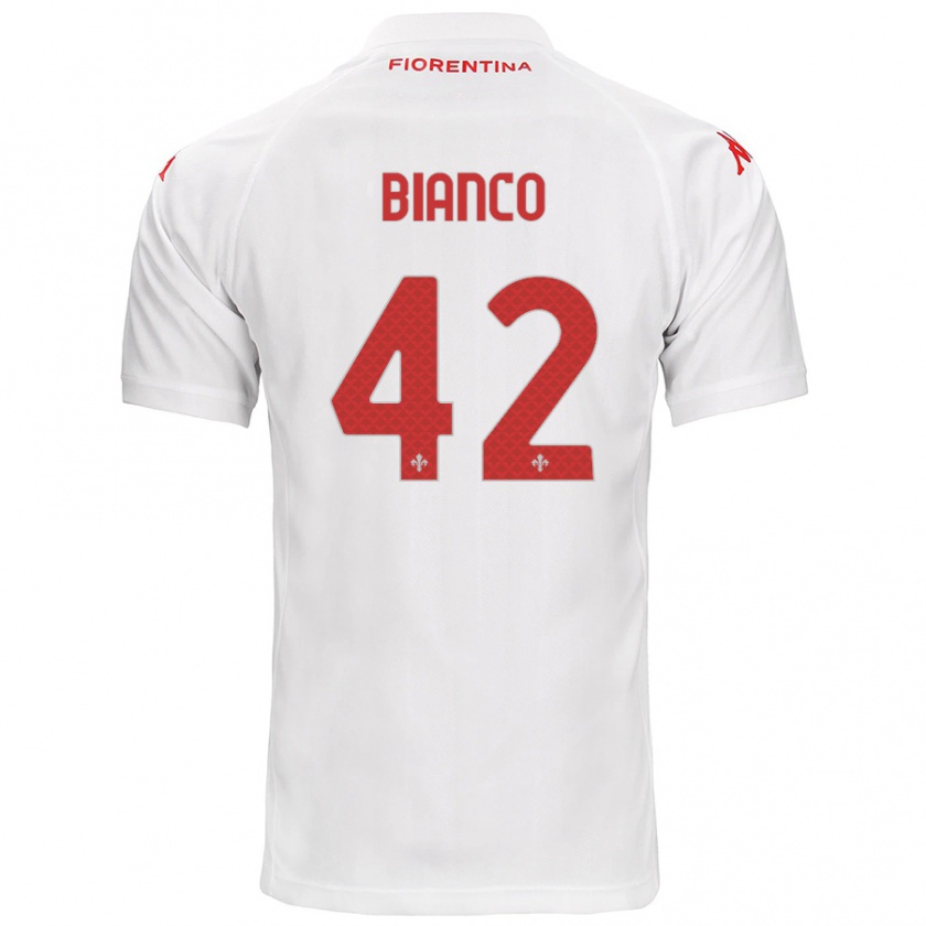 Kandiny Kinder Alessandro Bianco #42 Weiß Auswärtstrikot Trikot 2024/25 T-Shirt