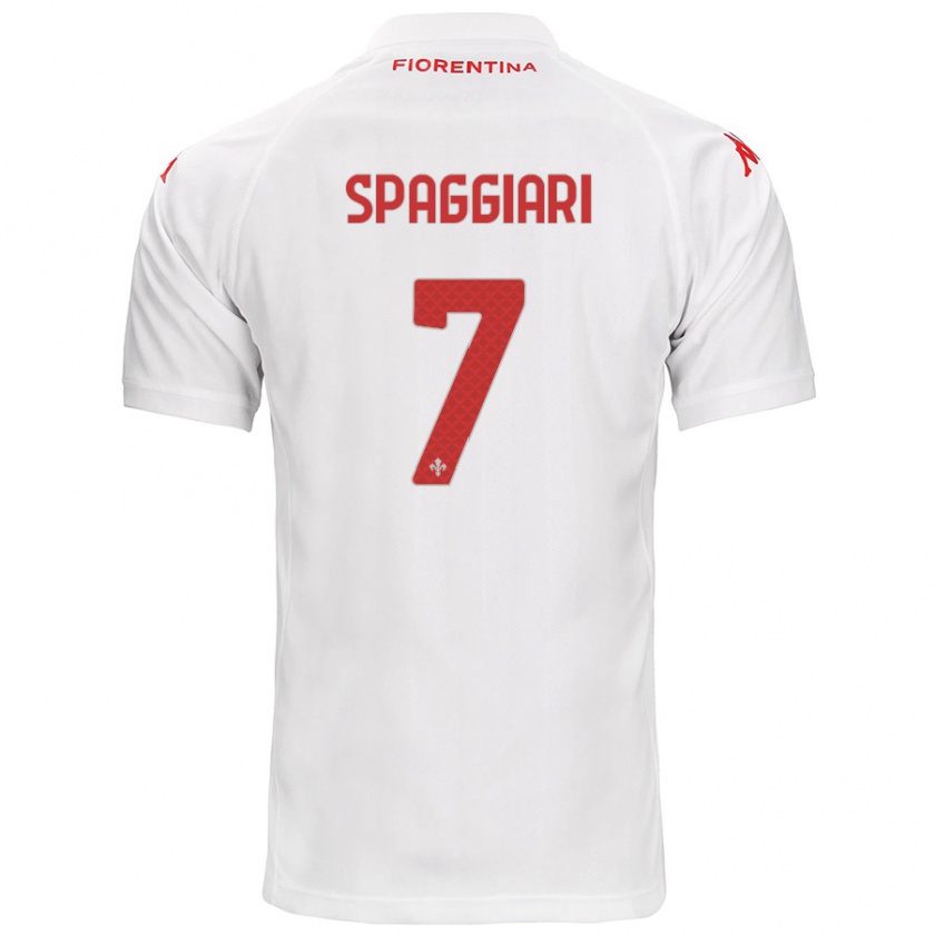 Kandiny Kinder Riccardo Spaggiari #7 Weiß Auswärtstrikot Trikot 2024/25 T-Shirt