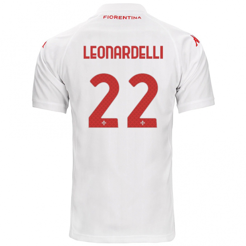 Kandiny Kinder Pietro Leonardelli #22 Weiß Auswärtstrikot Trikot 2024/25 T-Shirt