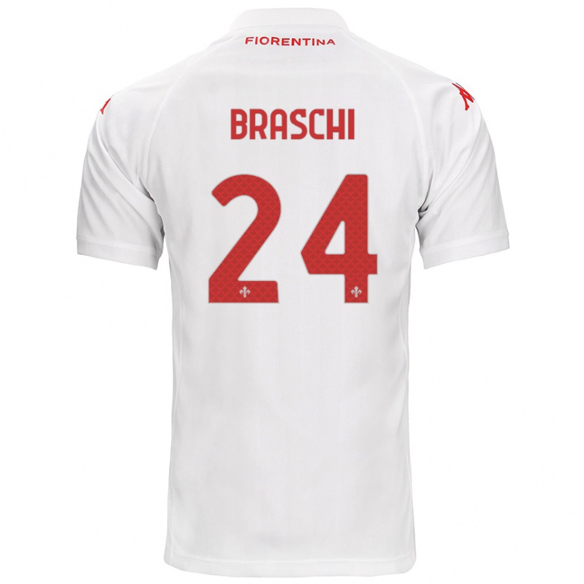 Kandiny Kinder Riccardo Braschi #24 Weiß Auswärtstrikot Trikot 2024/25 T-Shirt