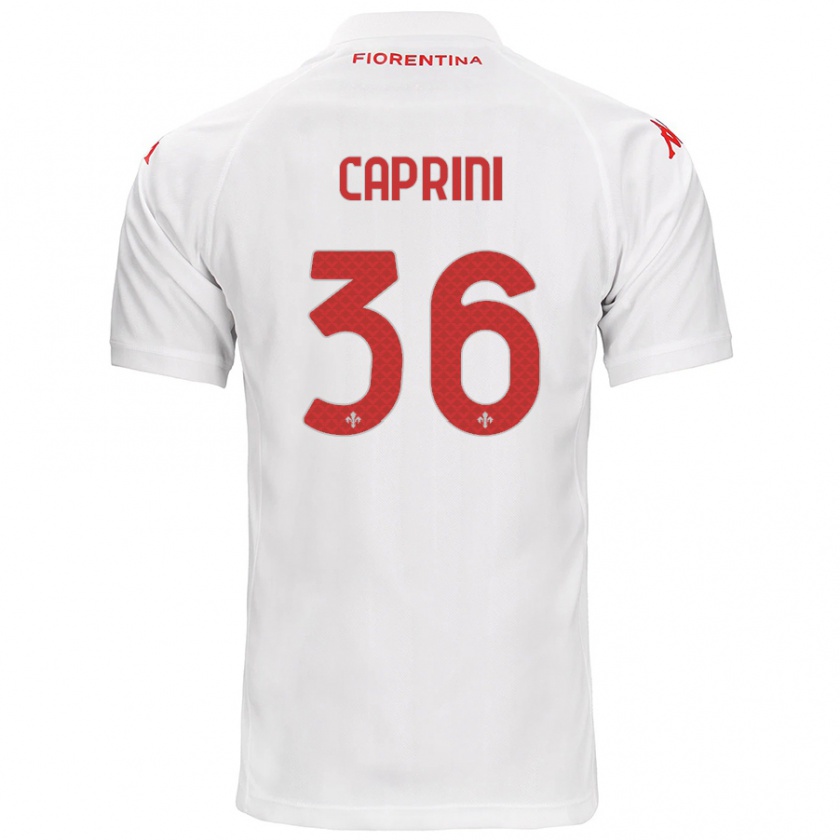 Kandiny Kinder Maat Daniel Caprini #36 Weiß Auswärtstrikot Trikot 2024/25 T-Shirt