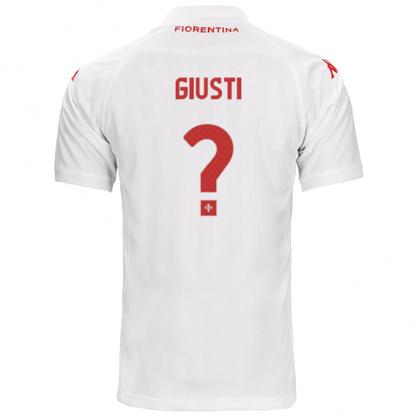 Kandiny Kinder Edoardo Giusti #0 Weiß Auswärtstrikot Trikot 2024/25 T-Shirt