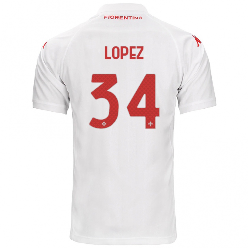 Kandiny Kinder Lucas López #34 Weiß Auswärtstrikot Trikot 2024/25 T-Shirt