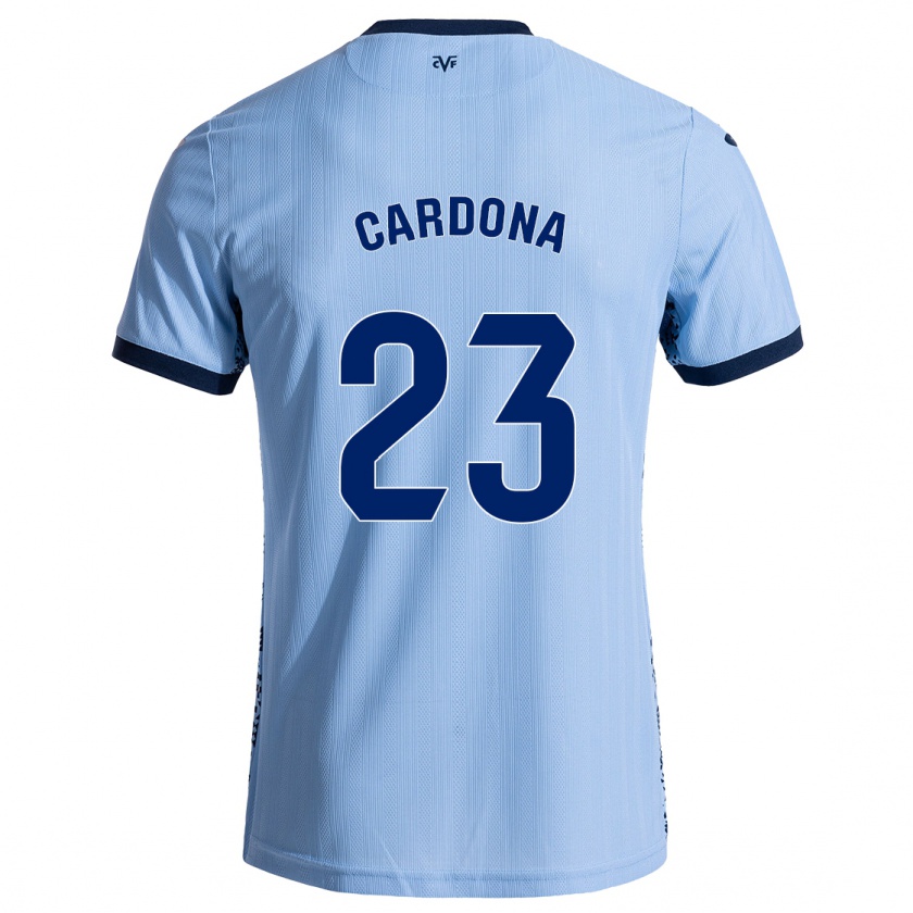 Kandiny Kinder Sergi Cardona #23 Himmelblau Auswärtstrikot Trikot 2024/25 T-Shirt