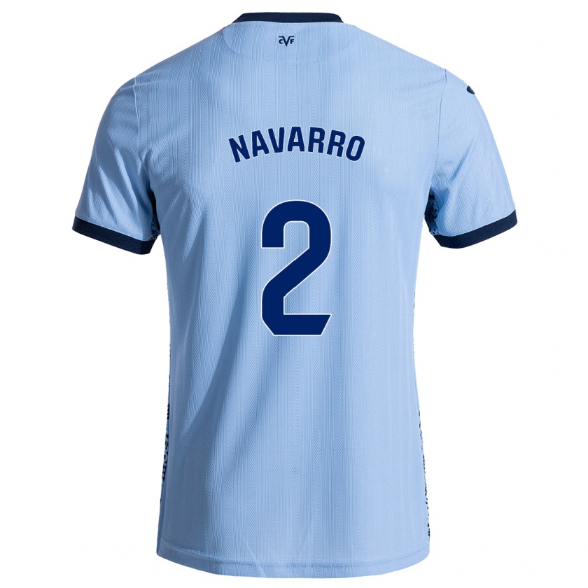 Kandiny Kinder Pau Navarro #2 Himmelblau Auswärtstrikot Trikot 2024/25 T-Shirt