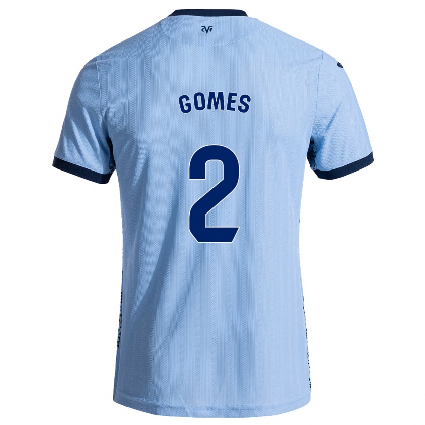 Kandiny Kinder Vique Gomes #2 Himmelblau Auswärtstrikot Trikot 2024/25 T-Shirt