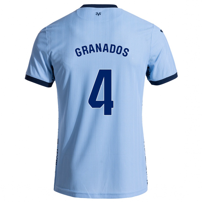 Kandiny Kinder Carlos Granados #4 Himmelblau Auswärtstrikot Trikot 2024/25 T-Shirt