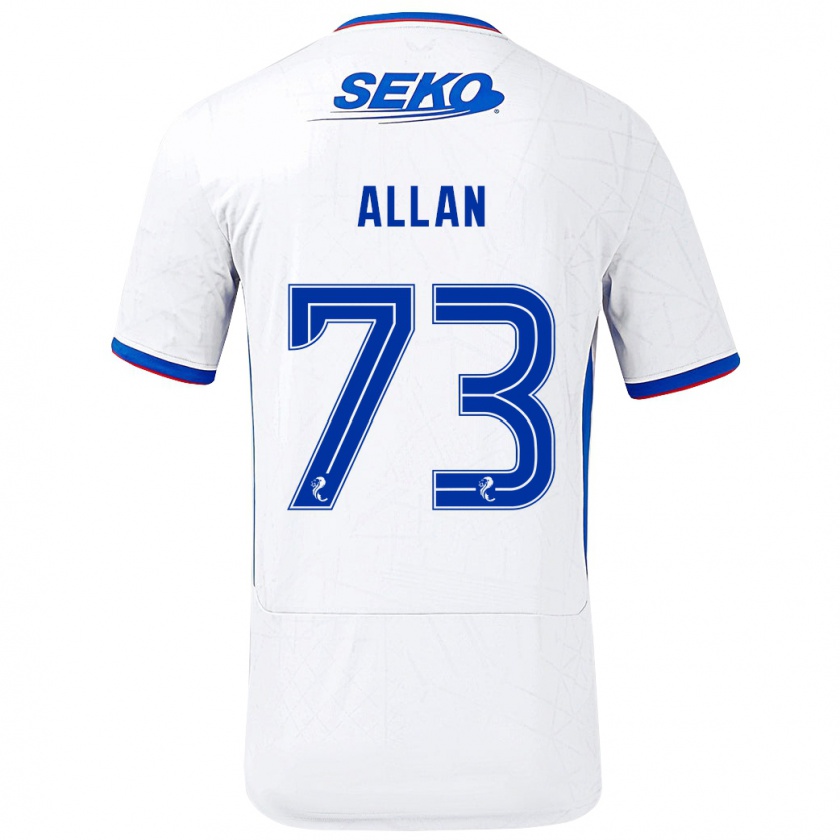 Kandiny Kinder Connor Allan #73 Weiß Blau Auswärtstrikot Trikot 2024/25 T-Shirt