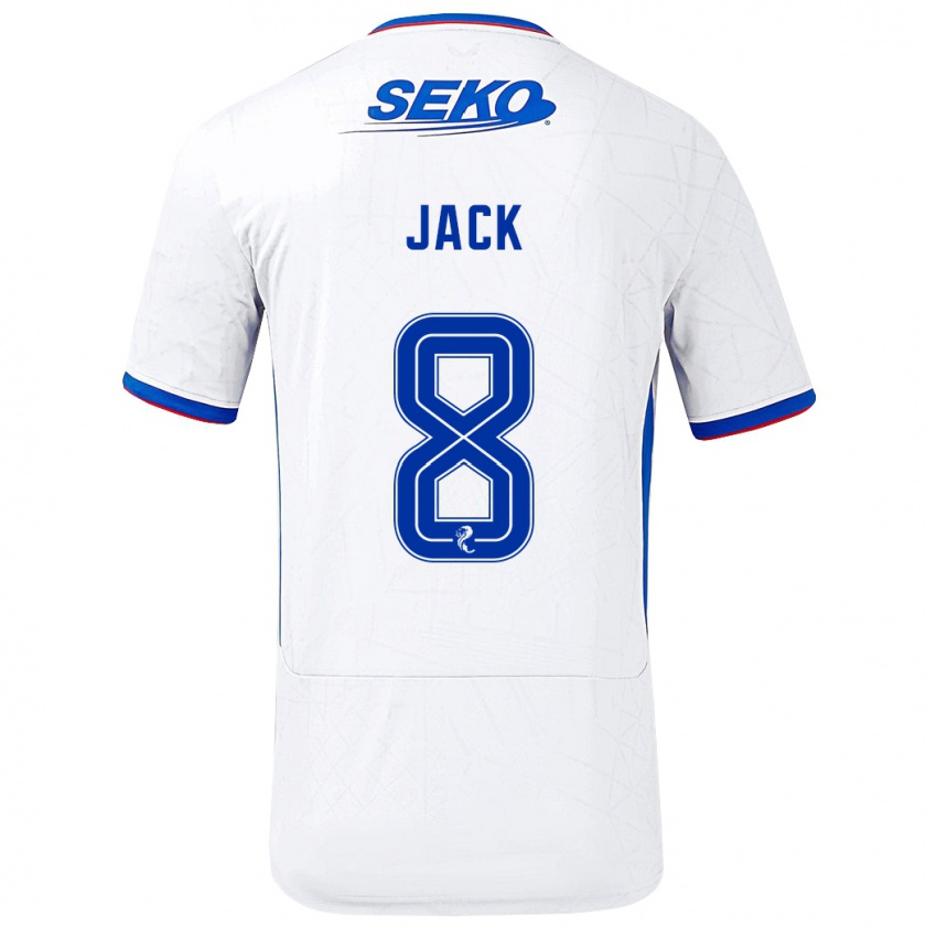 Kandiny Kinder Ryan Jack #8 Weiß Blau Auswärtstrikot Trikot 2024/25 T-Shirt